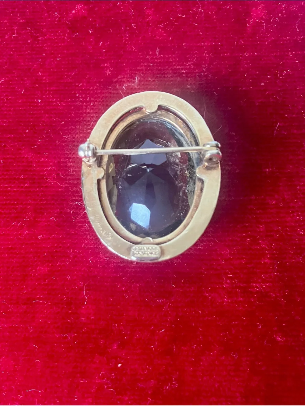 Vintage CATAMORE 1/20 12K GF Faceted Smoky Quartz Brooch Pin Oval Mid Century.